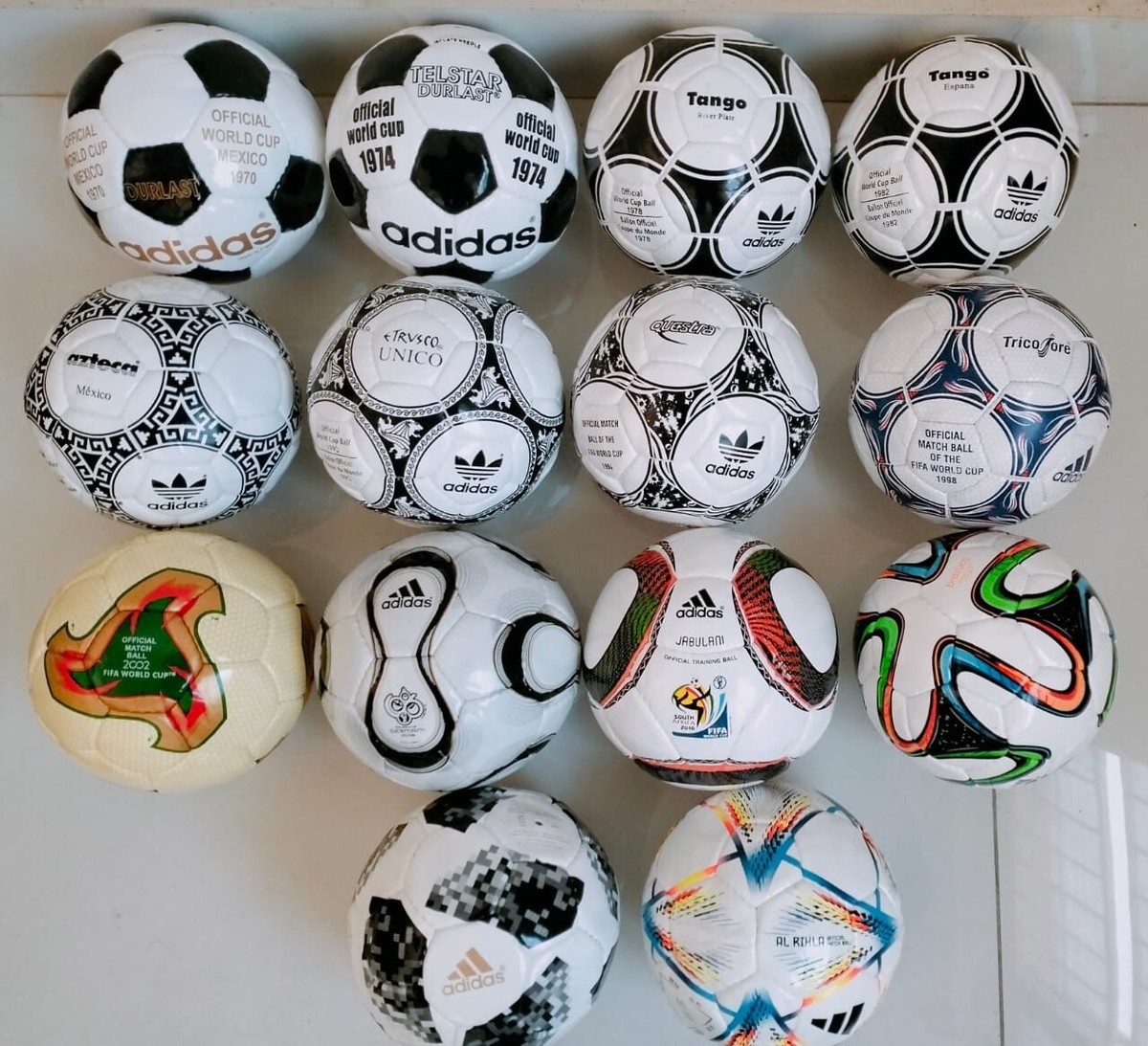 adidas historical mini ball set 14 pcs for collector FIFA world
