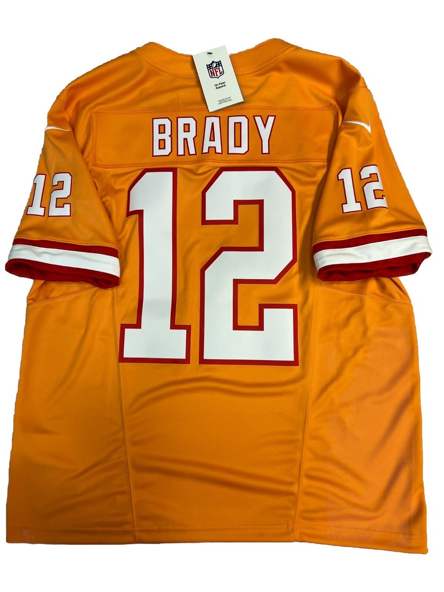 New Tom Brady Medium Mens Orange Tampa Bay Buccaneers FUSE Limited
