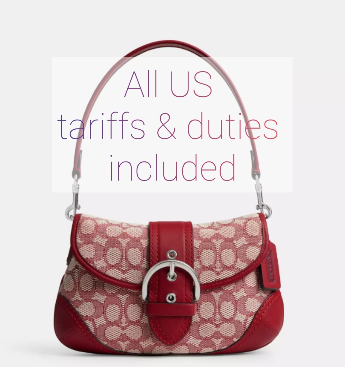 Soho Flap Bag in Signature Jacquard in Ruby Ivory ✨ No US tariffs