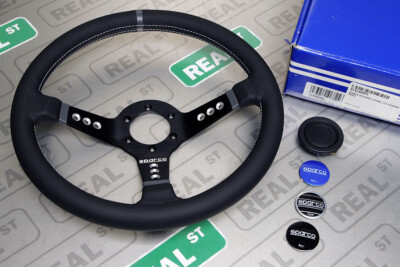Sparco L777 Street Steering Wheel 350mm Diameter Black Leather