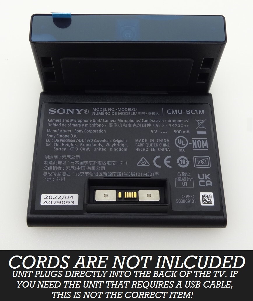 Sony Bravia Cam CMU-BC1M for XR-65A95K XR-55A95K XR-75Z9K XR-85Z9K