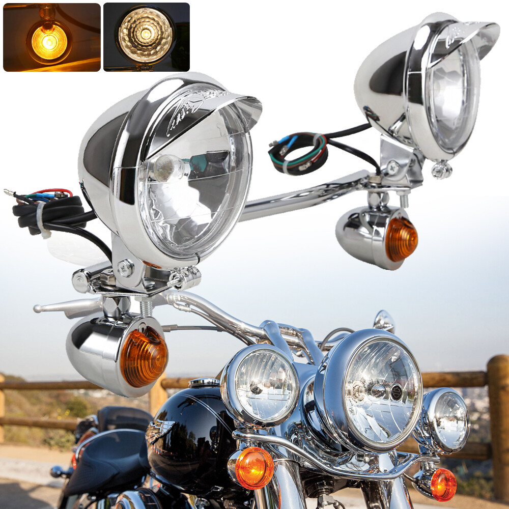 LED Passing Spot Fog Light Bar Turn Signals Lamp For Harley