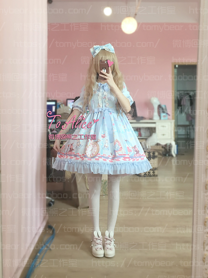 To Alice Alice in Wonderland Fairytale OP Lolita Dress Half Sleeve