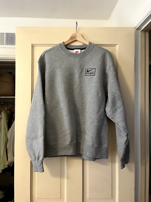 Stüssy x Nike Men's Fleece Crew Sweater Heather Gray XS | eBay