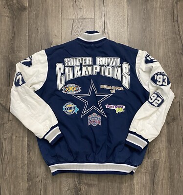 Men Size Large Dallas Cowboys 5 Five Times Super Bowl NFL Varsity
