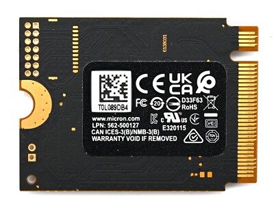 2TB Micron 2400 M.2 2230 NVMe PCIe SSD Gen 4.0x4 (MTFDKBK2T0QFM