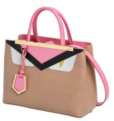 Fendi Tote Bag Petite Monster 2jours Tan Saffiano Leather Satchel