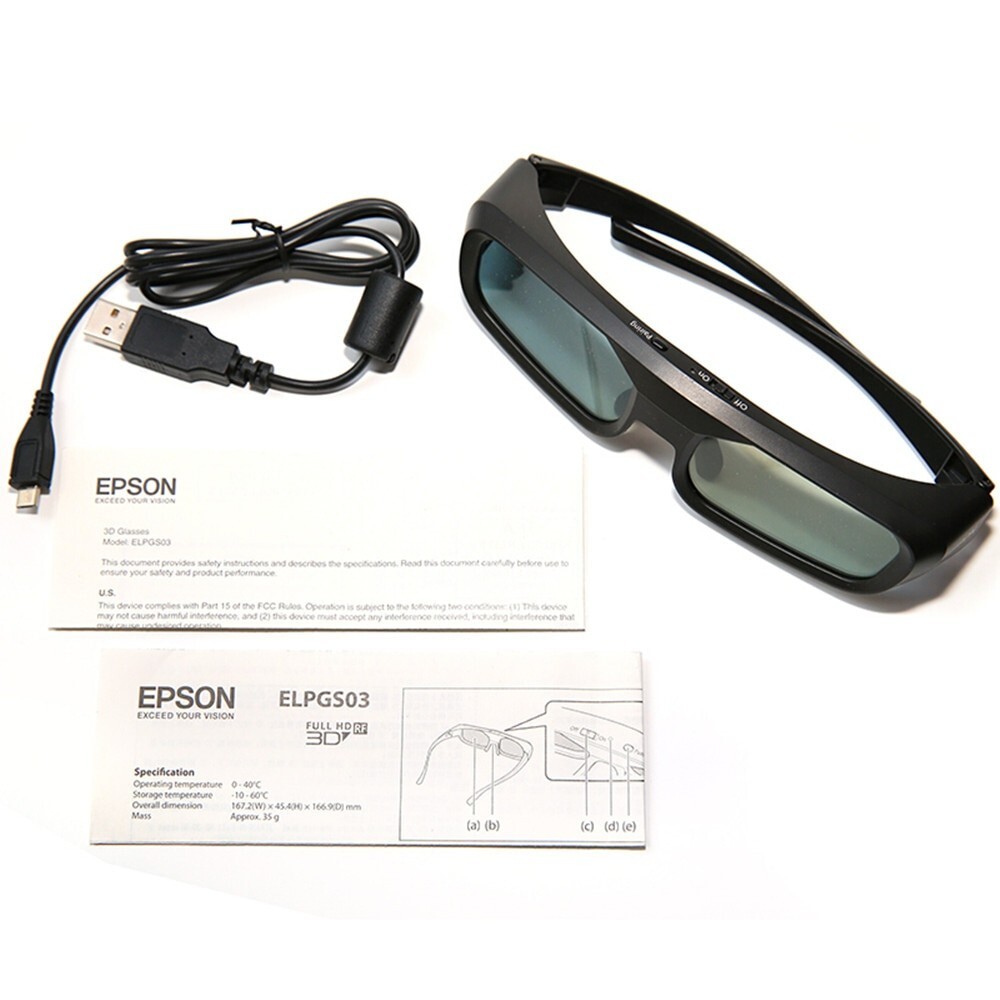 New Original ELPGS03 RF 3D Glasses For Epson Projector With USB