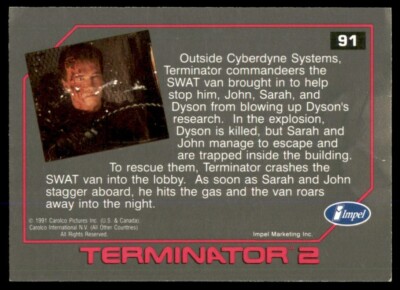 1991 Impel Terminator 2 #91 The SWAT Van Crashes Into The Lobby | eBay