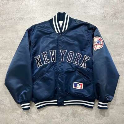 80s 90s MLB NEW YORK YANKEES FELCO SATIN JACKET MADE IN USA SIZE L