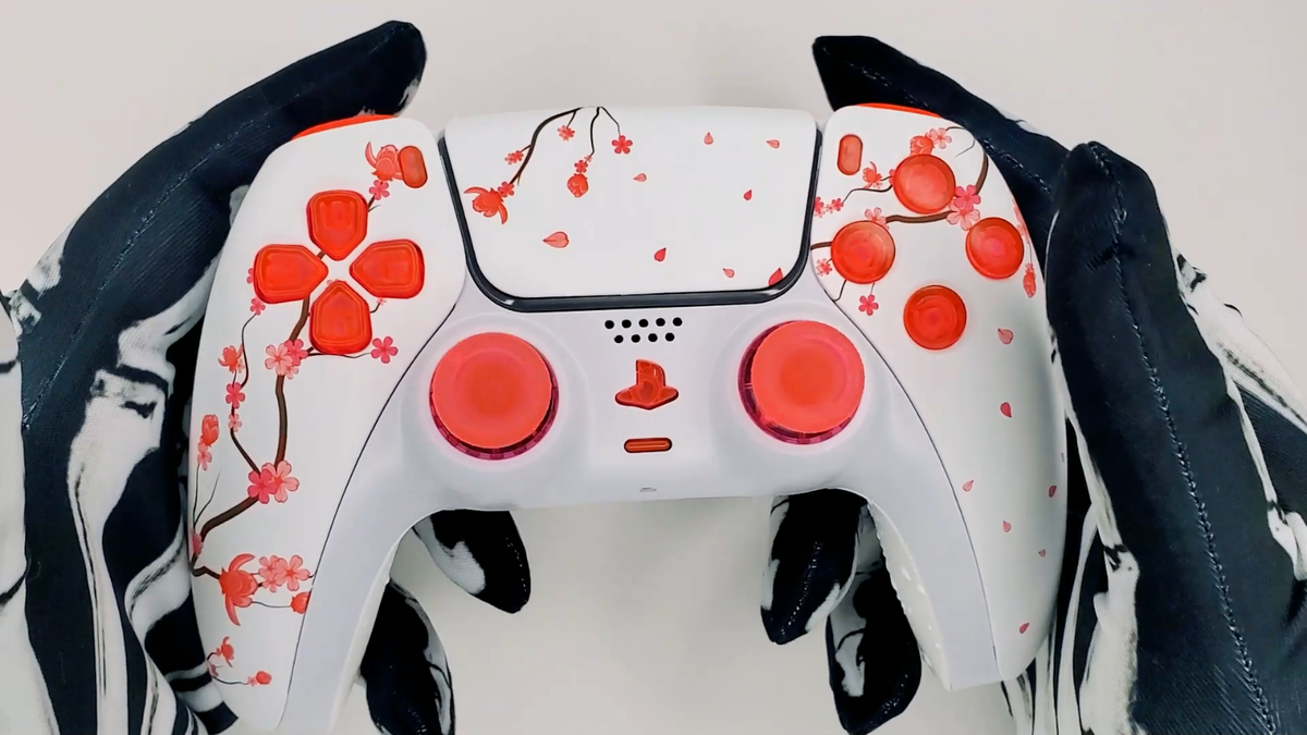 Sakura Neon Cherry Blossom PS5 Controller Killscreen PlayStation 5