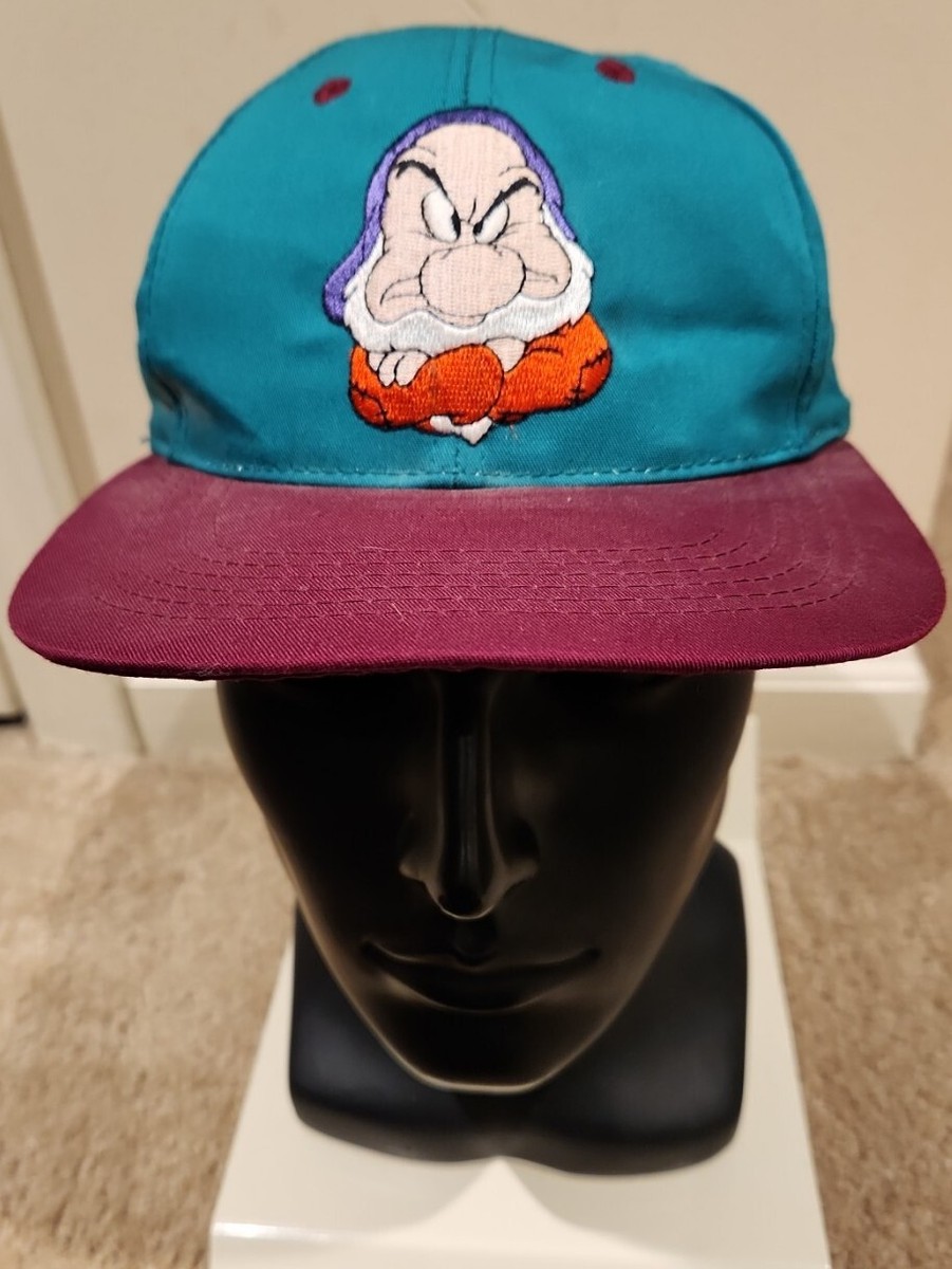 Vintage Disney Grumpy Dwarf Green & Red Snapback Hat Cap | eBay