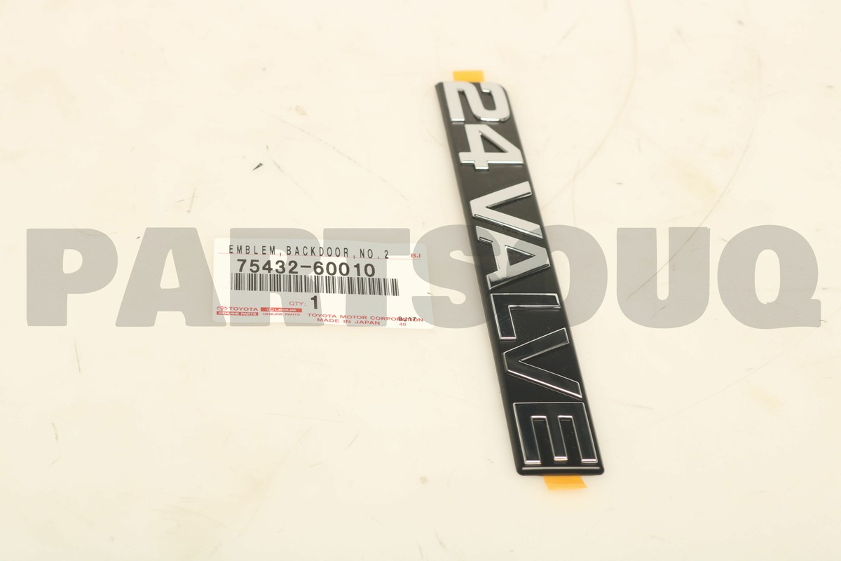 7543260010 Genuine Toyota PLATE, BACK DOOR NAME, NO.2 75432-60010