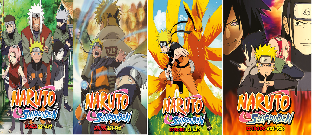 DVD Naruto Shippuden Complete Box 1 2 3 4 ( Epi 1-500 End) English