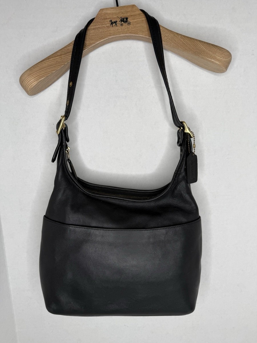 Vintage Coach Legacy Hobo Shoulder Bag Purse Black Leather Top