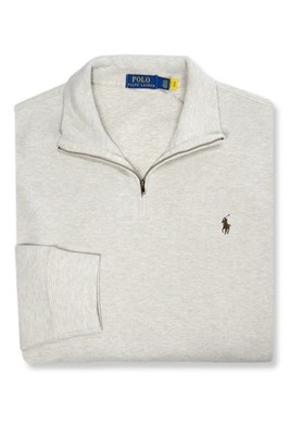 Polo Ralph Lauren Mens Dune Tan French Rib QZip 1/4 Zip Sweater