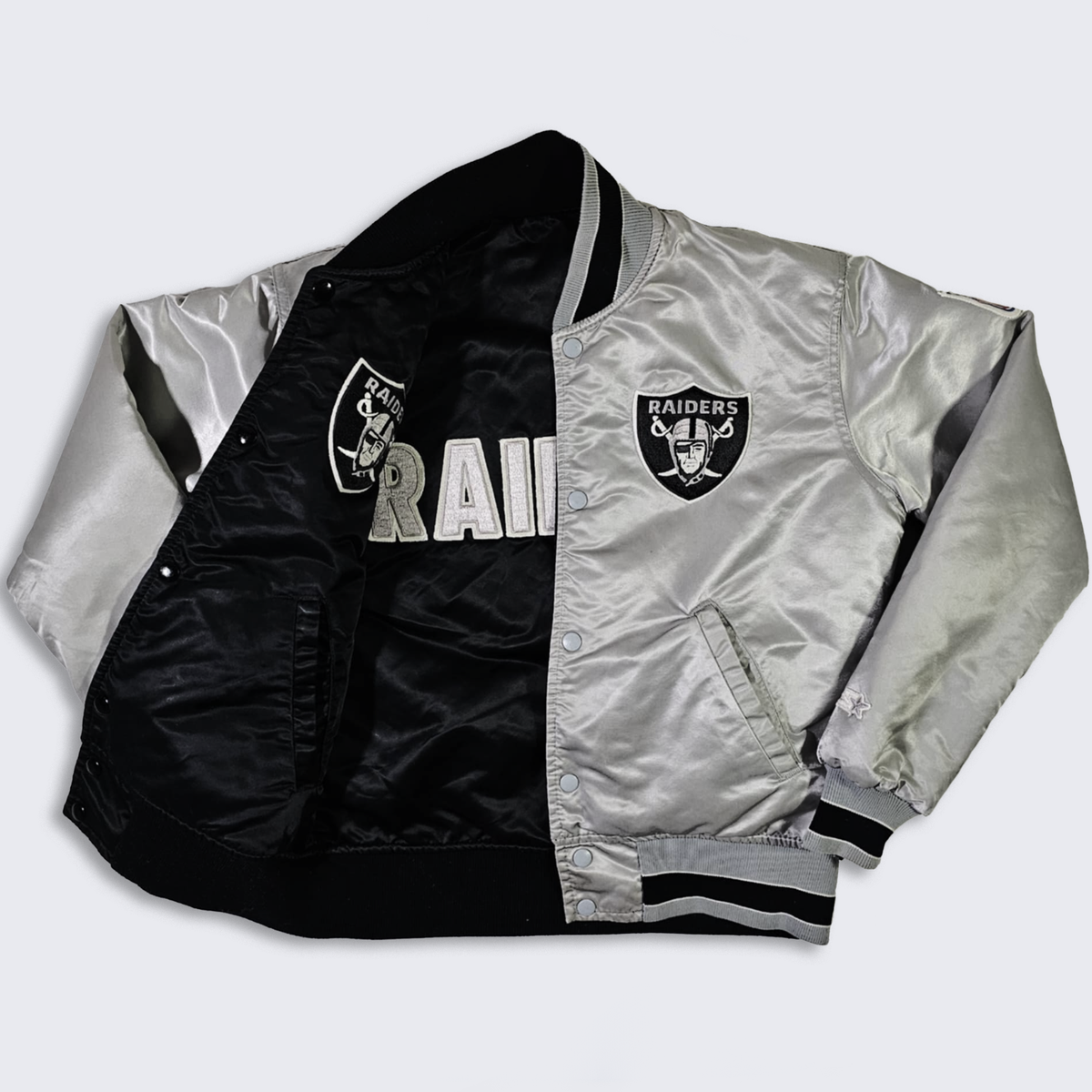 Los Angeles Raiders Vintage 80s Starter Reversible Satin Bomber