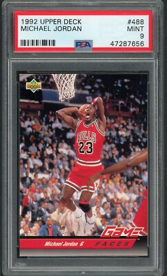 Michael Jordan 1992 Upper Deck Basketball Card #488 Graded PSA 9