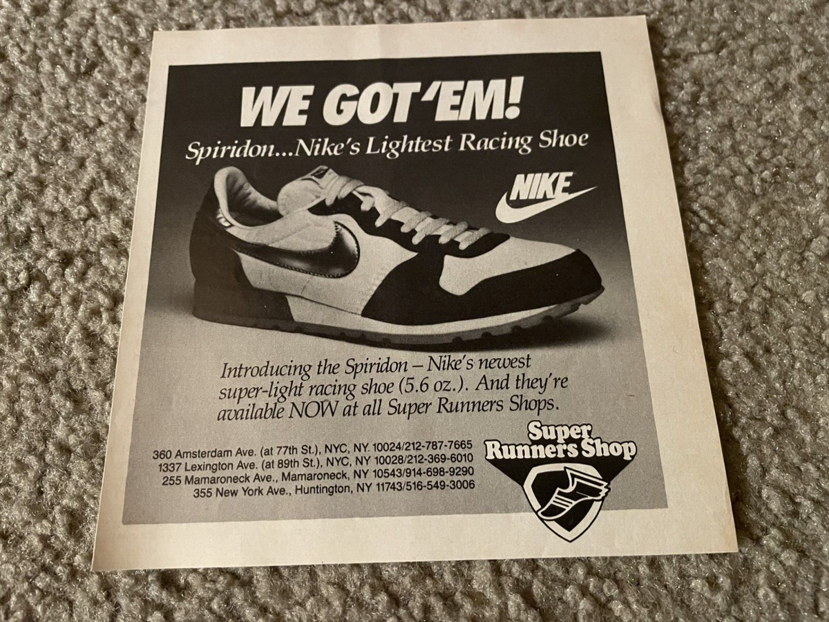 Vintage 1984 NIKE SPIRIDON Racing Track Running Shoes Poster Print