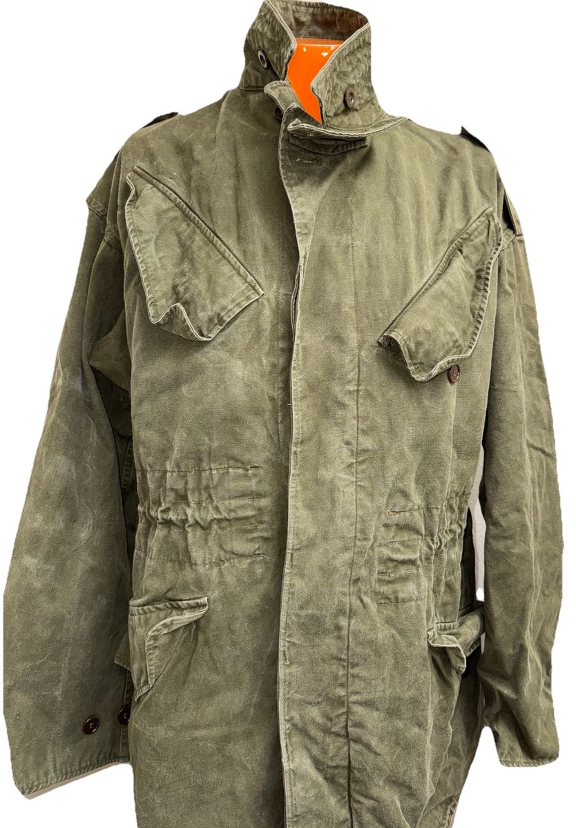 Vintage Dutch ARMY MILITARY FIELD COAT JACKET 98-100 cm MvO Green