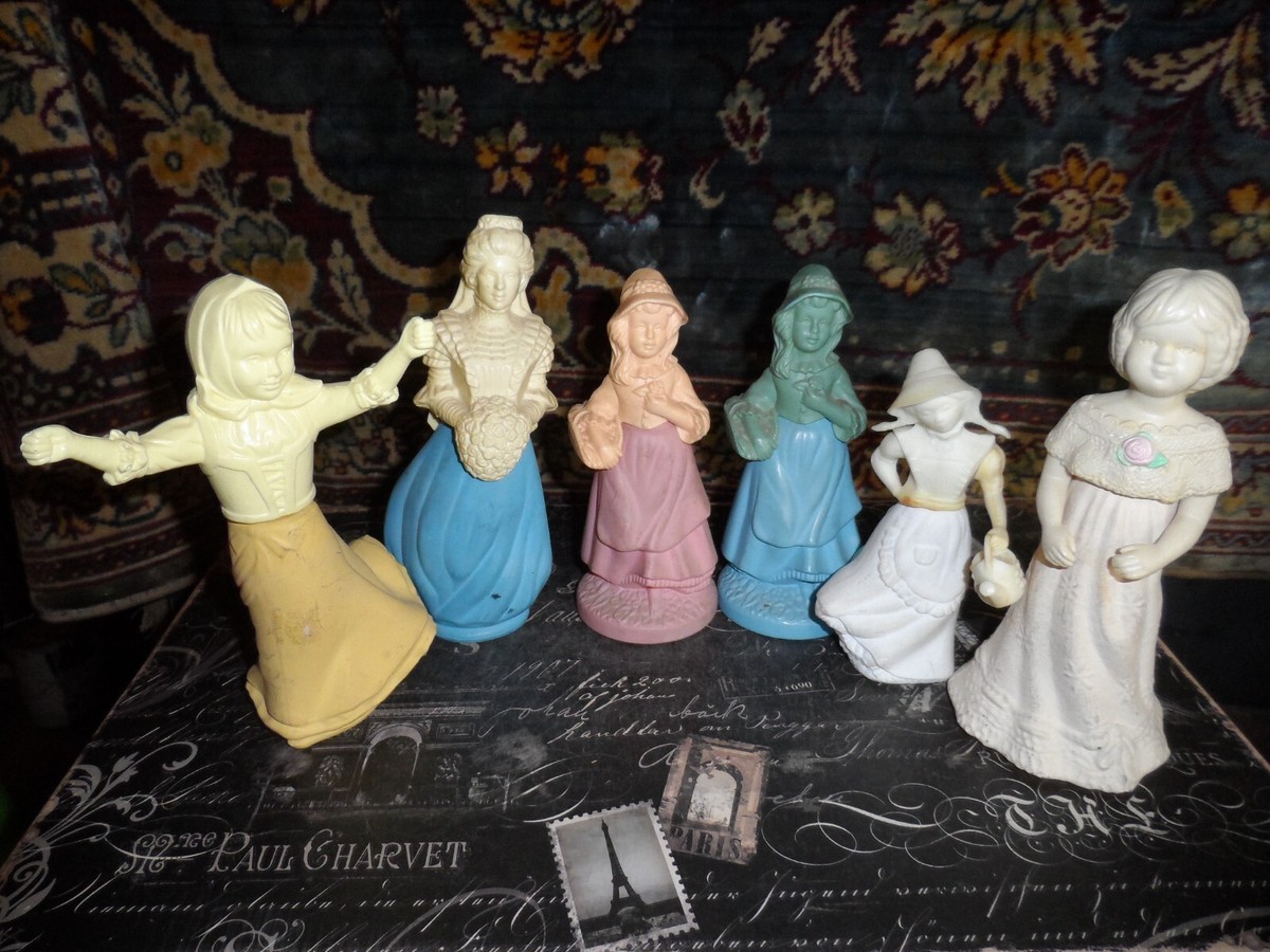 VINTAGE! LOT of 6 AVON Perfume BOTTLES LITTLE GIRL BLUE PRETTY