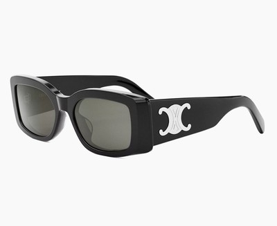 Celine CL40282U 01A Triomphe Women Sunglasses Black Silver Logo