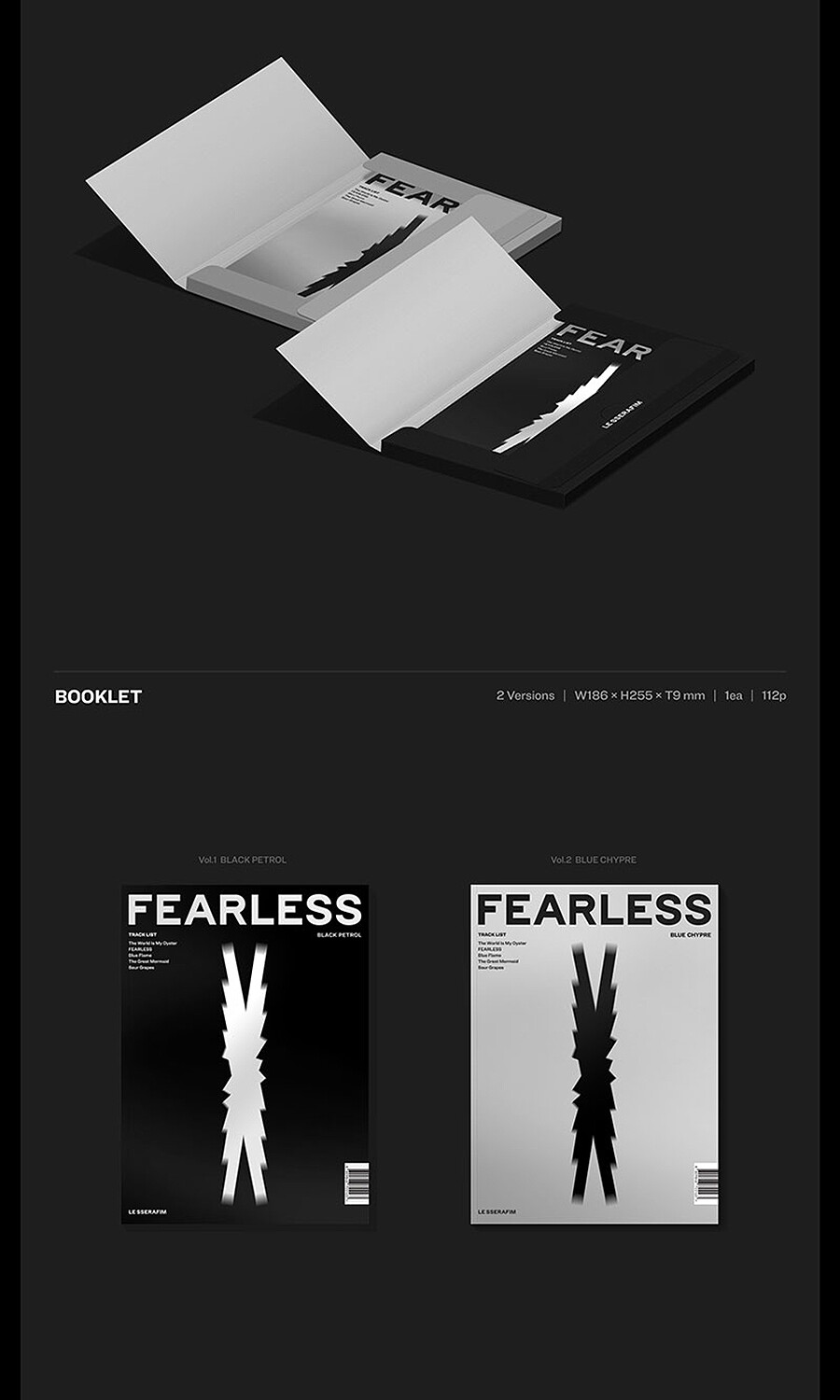 LE SSERAFIM [FEARLESS] Album 2 Ver SET 2CD+2 Photo Book+4 Card+etc