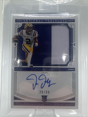 JUSTIN JEFFERSON RC ON CARD AUTO 2 COLOR PATCH RPA /99🔥ebay