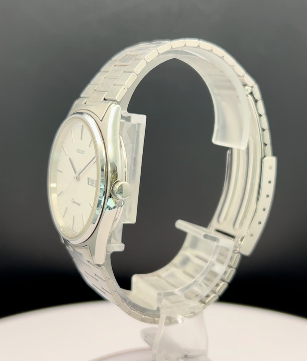 SEIKO WATCH CHRONOS 5H23-7D40 QUARTZ SILVER DAY DATE KANJI