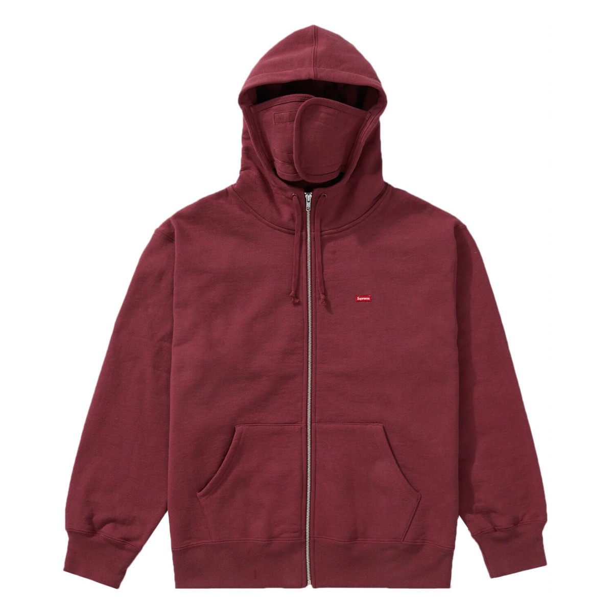 Supreme Small Box Facemask Zip Up Hooded Sweatshirt (FW21) Plum | eBay