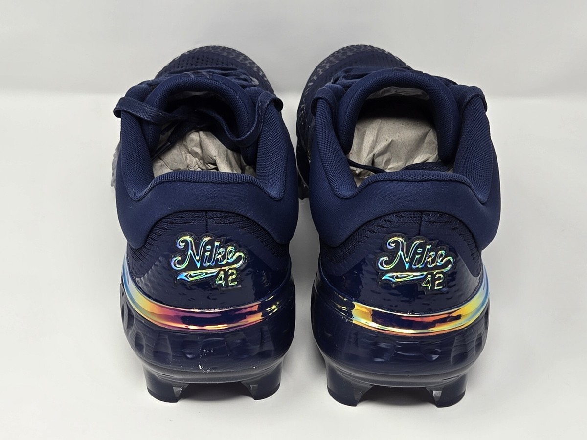 Nike Alpha Huarache Elite 4 Jackie Robinson MCS Cleats Navy Gold