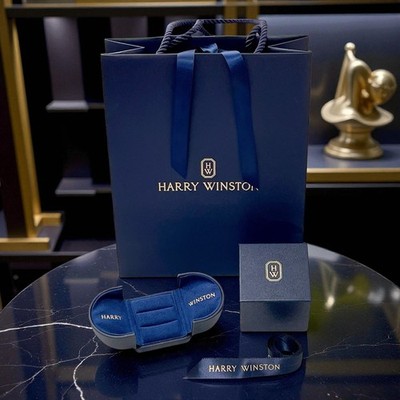 Harry Winston Genuine Double Pair Ring case Jewelry Box Jewelry