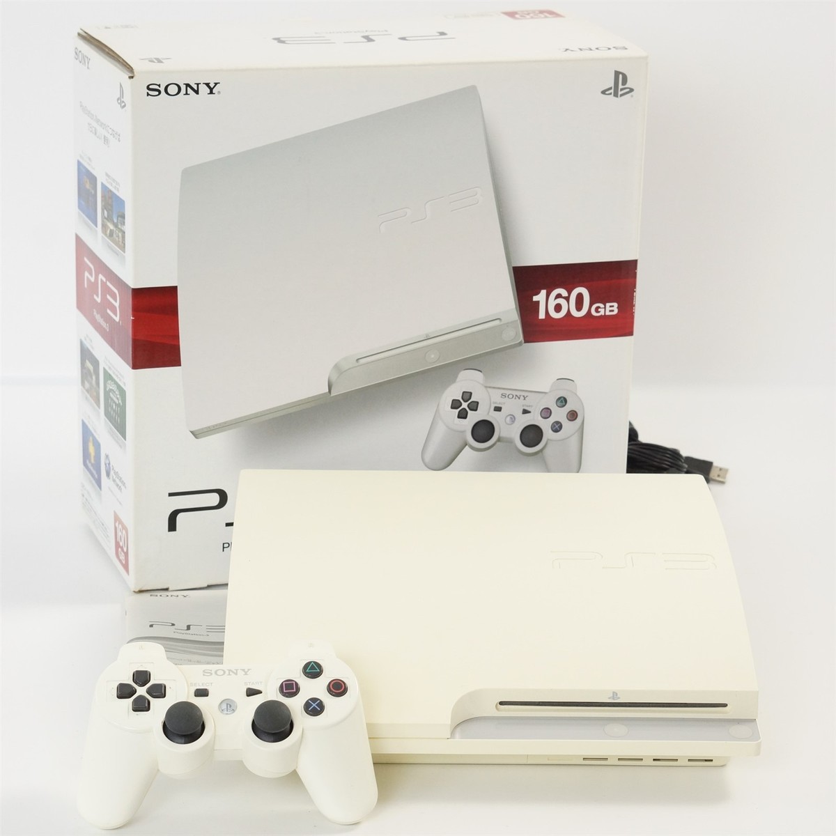 PS3 Playstation3 CLASSIC WHITE Console CECH-3000A LW 160GB Tested