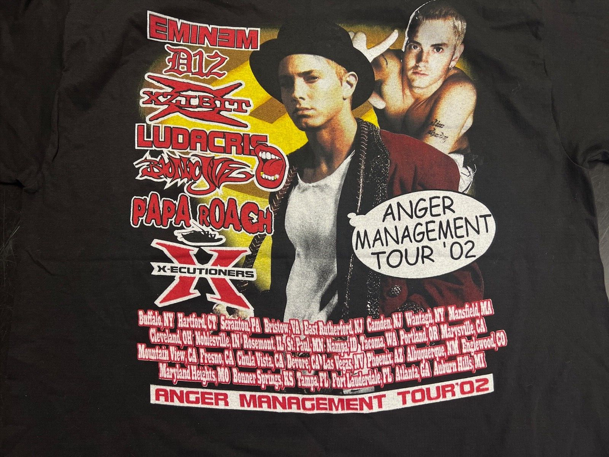 Vintage Eminem Anger Management Tour 2002 T-Shirt Size XL RARE Rap