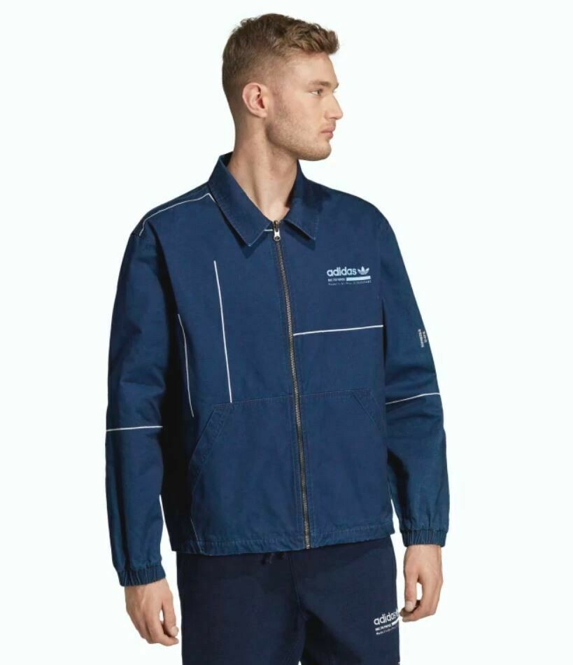 NEW MEN'S ADIDAS ORIGINALS KAVAL GRAPHIC STAPLE DENIM JACKET ~SIZE