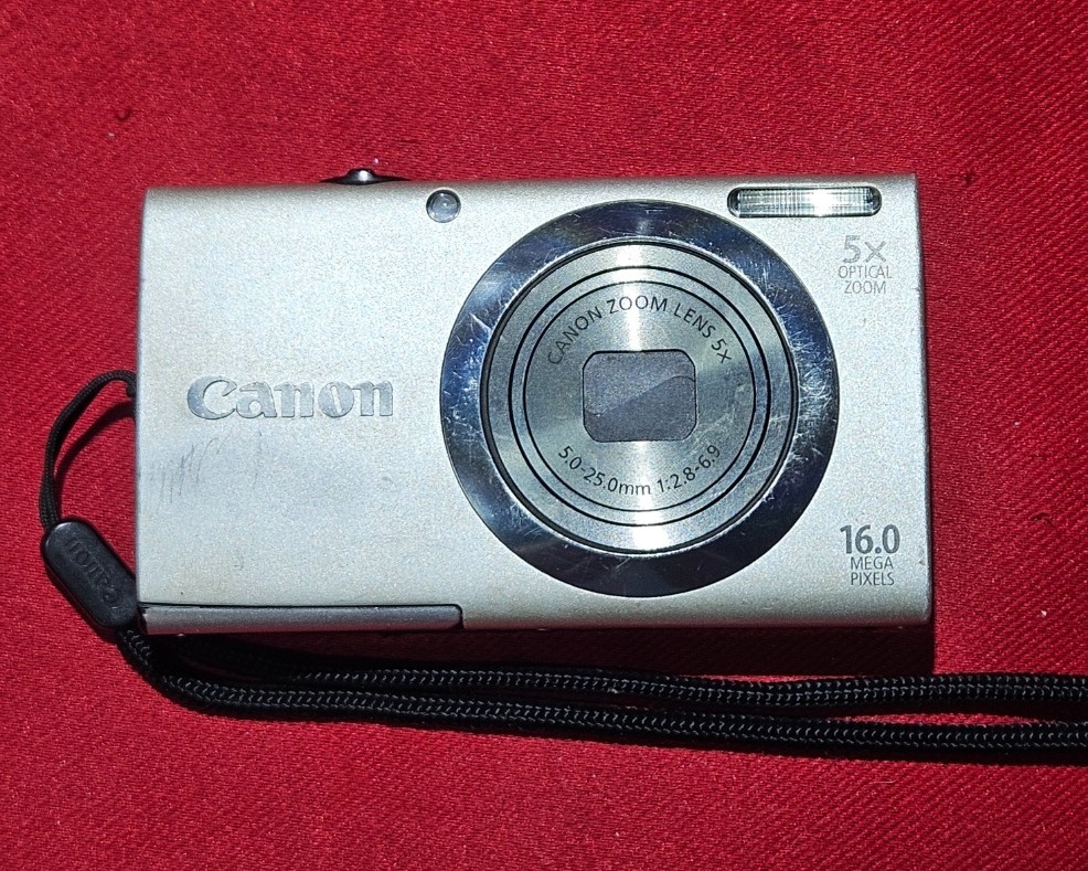 Canon Powershot A2300 IS HD Digital Camera PC1732 Silver, No