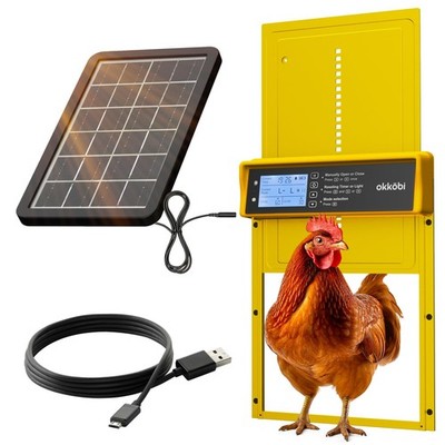 Okkobi Automatic Chicken Coop Door Solar Powered - LCD Display