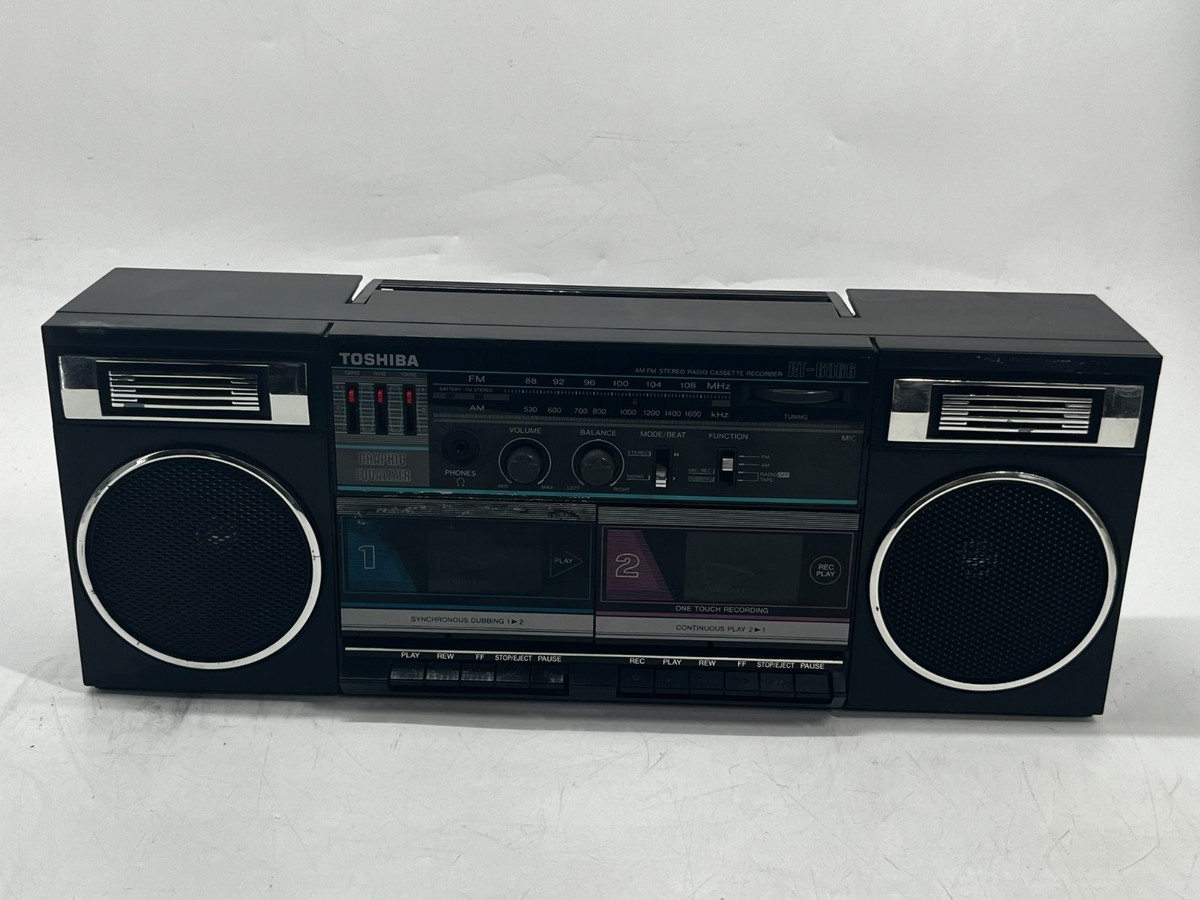 TOSHIBA RT-6066 Black FM/AM Dual Cassette Recorder Boombox | eBay