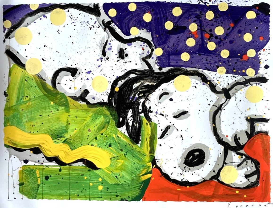 TOM EVERHART BORING SNORING Snoopy dog Charlie Brown Hand signed