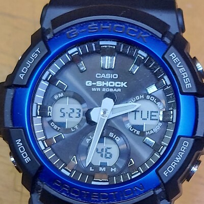CASIO G-Shock WR-20BAR Wristwatch GAS-100B Blue Black Auth | eBay