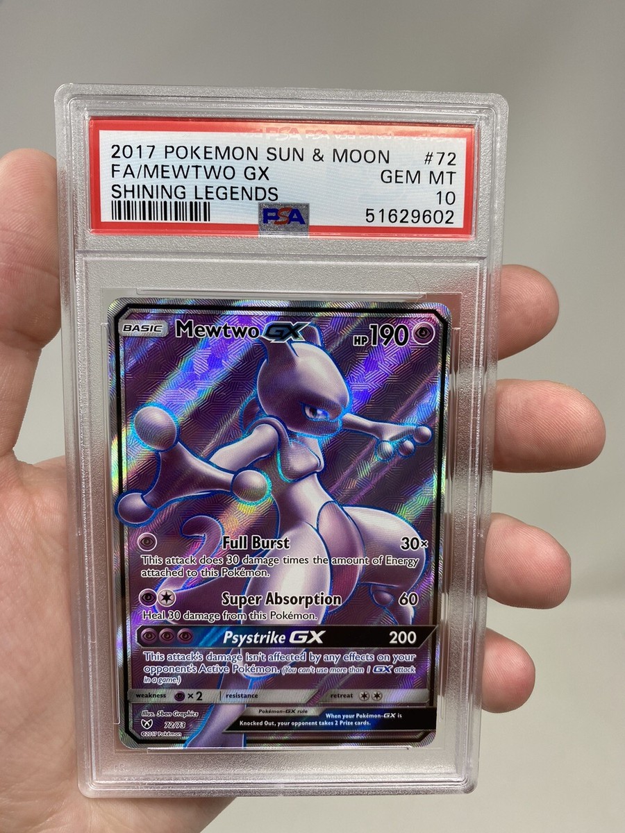 2017 Pokemon Sun & Moon Shining Legends Full Art Mewtwo GX #72 PSA