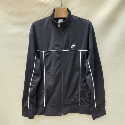 Nike Vintage 00s Track Jacket Men's Extra Large Black White Piping