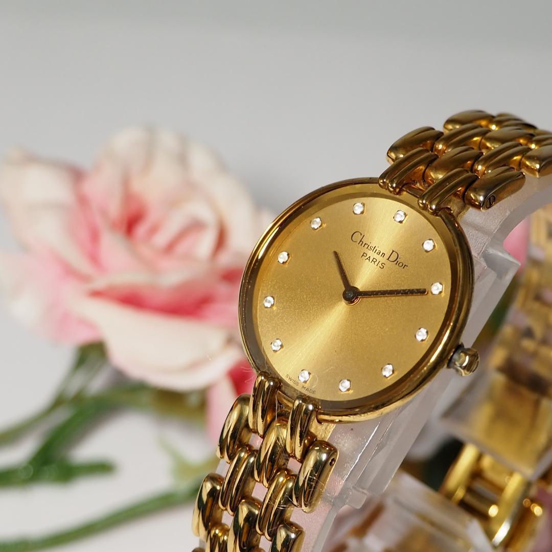 Christian Dior D44-155 Bagheera Watch 12P diamond Gold Dial