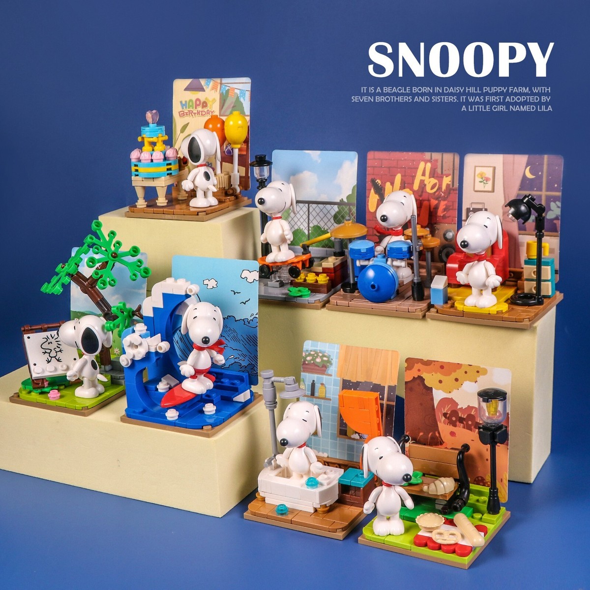 AU EXP Shipping -8 Peanuts Snoopy Building Blocks Blind Box Xmas