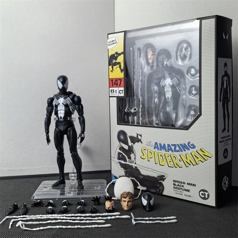 CT Toys MAFEX No. 147 Spider-Man Black Costume Comic Ver. 6in