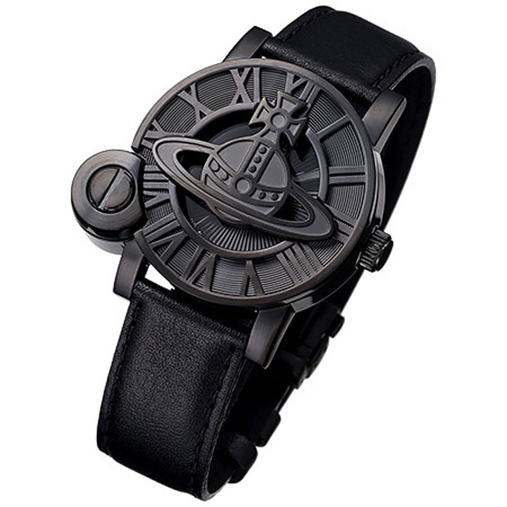 Vivienne Westwood Watch CAGEⅡLeather Black Japan made VW23E9-32