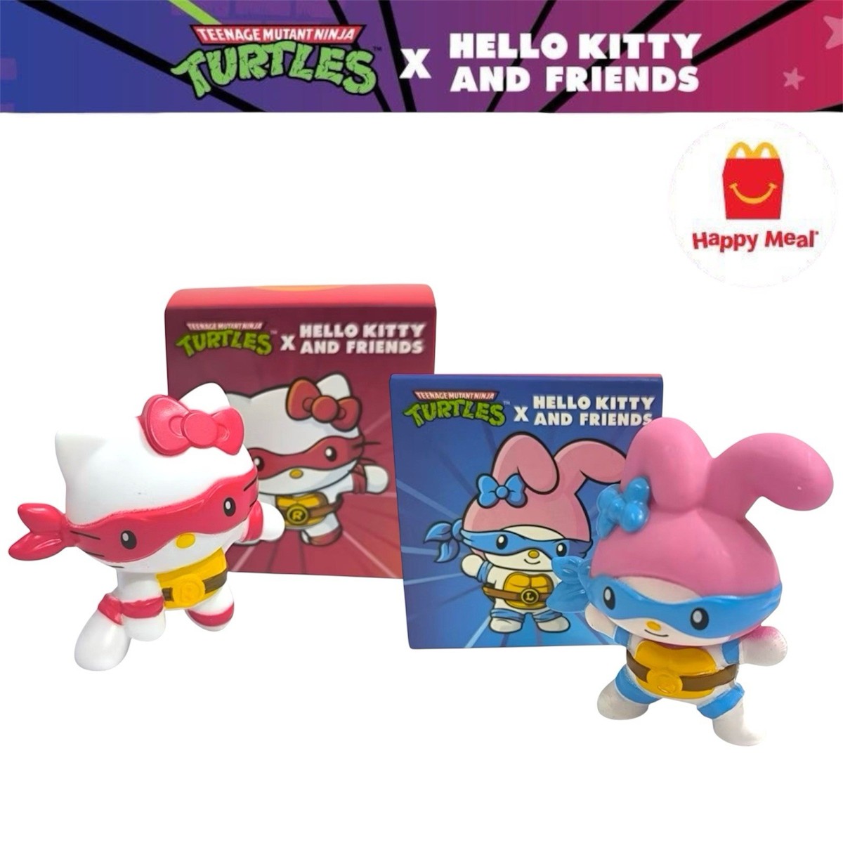 COMBO 2pcs Mcdonalds Teenage Mutant Ninja Turtles x Hello Kitty