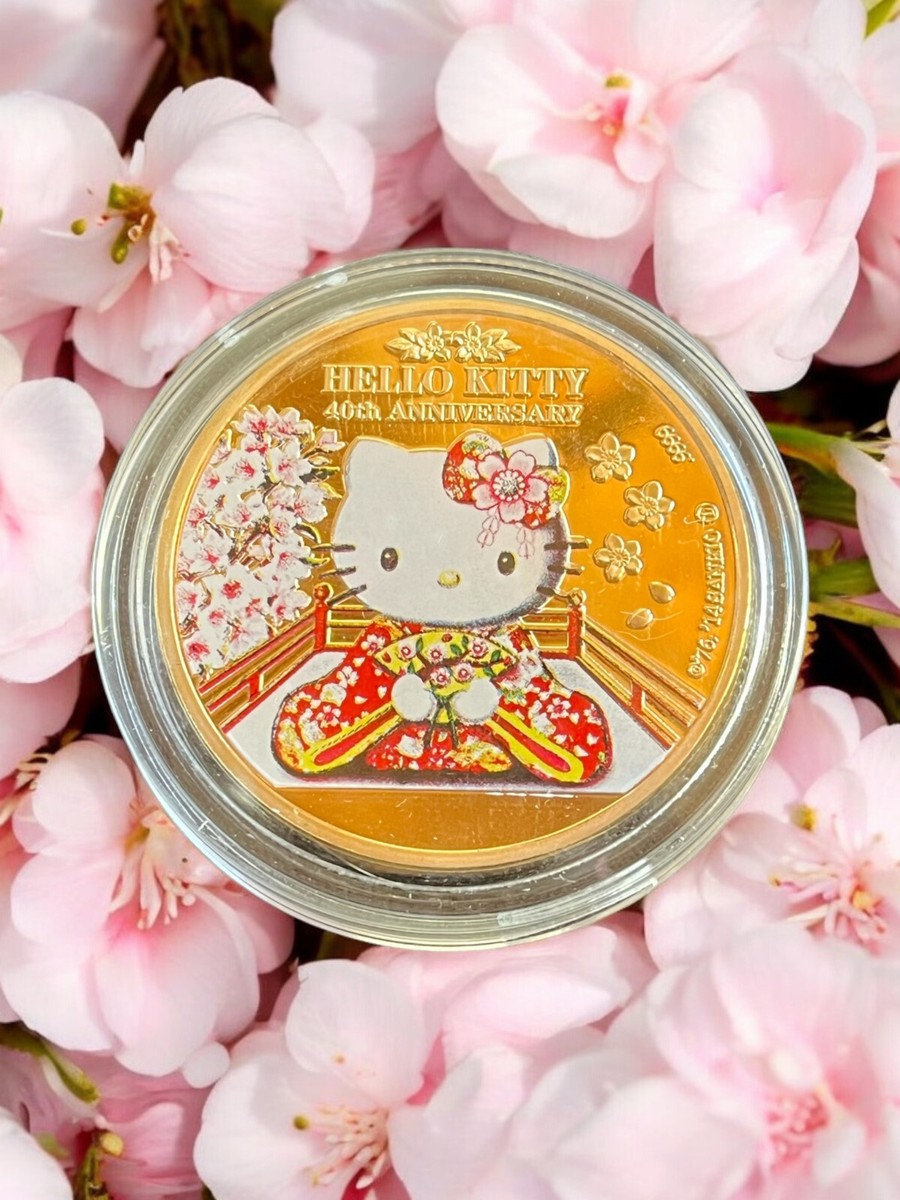 Hello Kitty 40th Anniversary Japanese Sakura Commemorative Gold