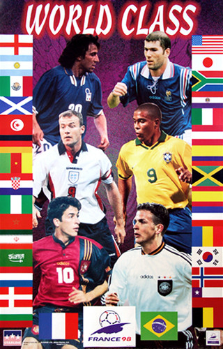World Cup Soccer 1998 SUPERSTARS 22x34 Poster - Del Piero, Ronaldo