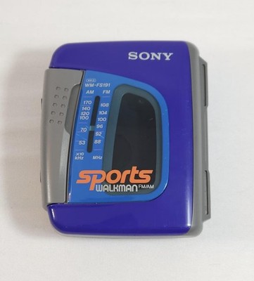 Vtg 1990's Sony Sports Walkman AM/FM Radio Cassette Player Blue
